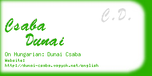 csaba dunai business card